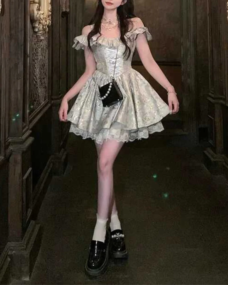 Vintage Jacquard Princess Corset Dress - Image 3
