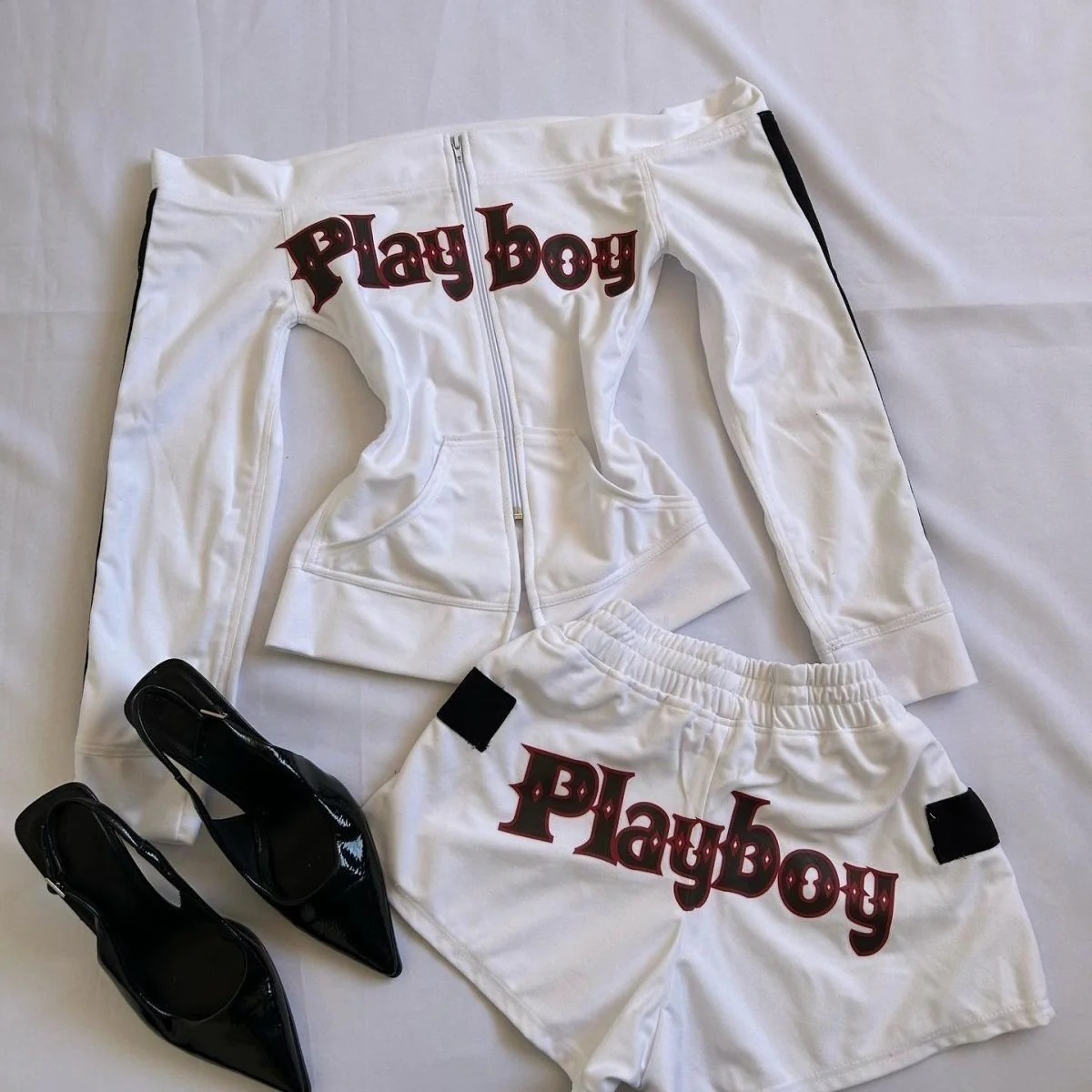 vintage off-shoulder sport jacket suit - Image 4