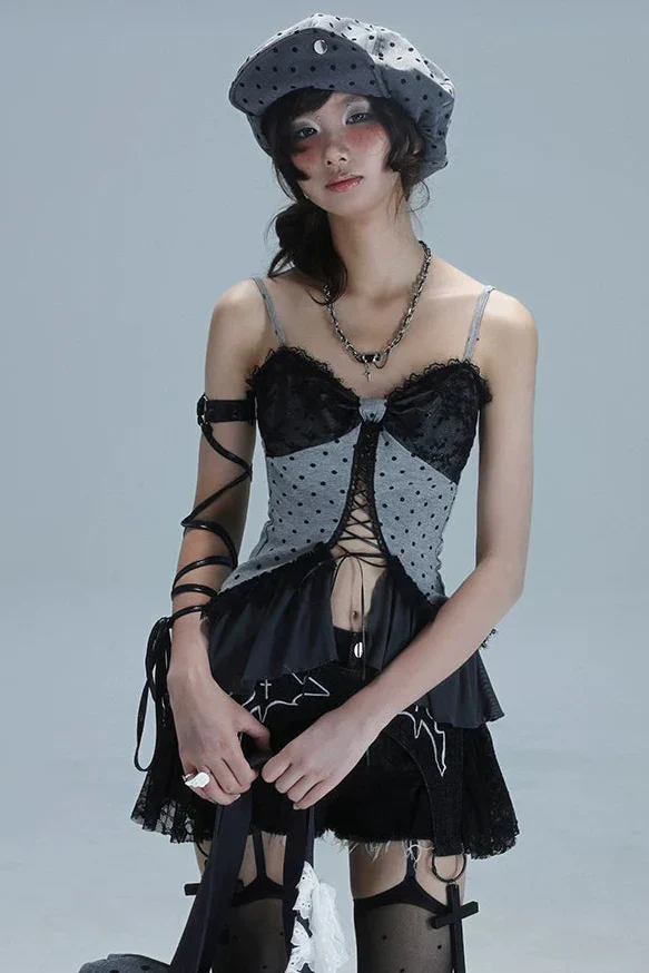 Y2K Dot Lace Camisole - Image 4