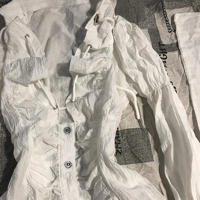 vintage ruffled white shirt - Image 2
