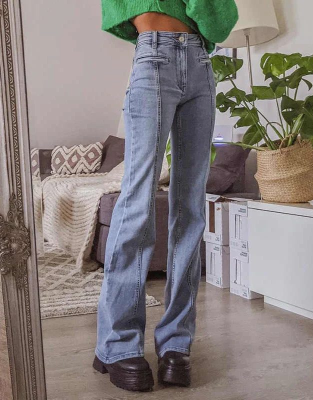 Vintage Star Print High Waist Jeans - Image 3