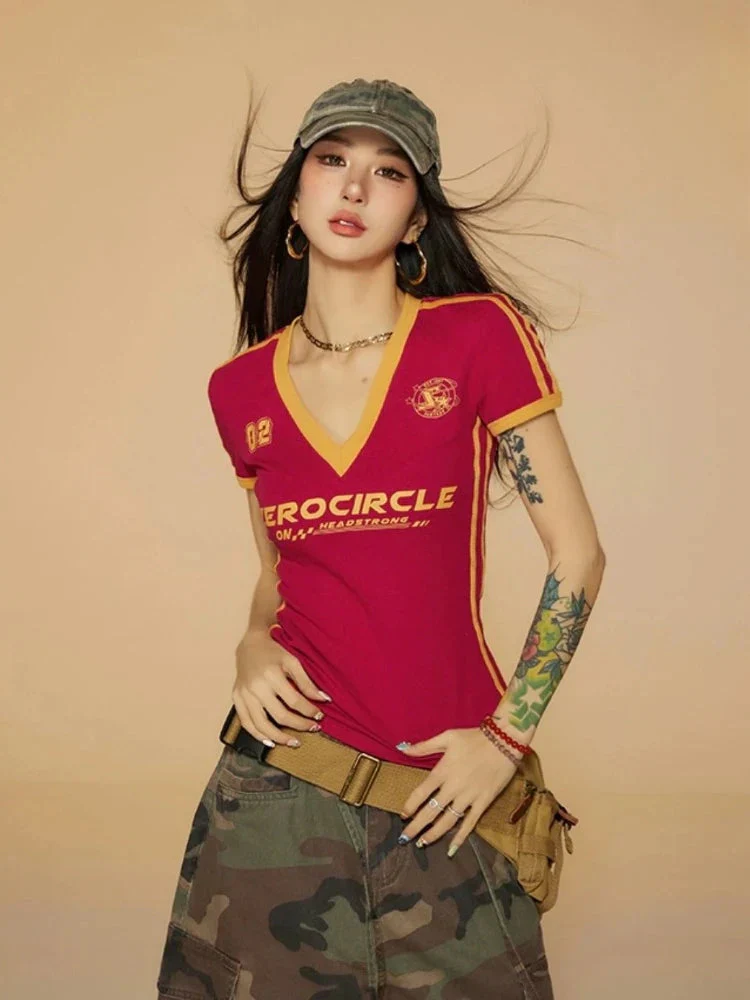 Vintage Striped V Neck Jersey Top - Image 7