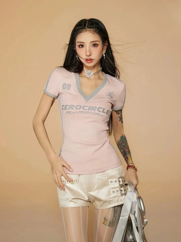 Vintage Striped V Neck Jersey Top - Image 8