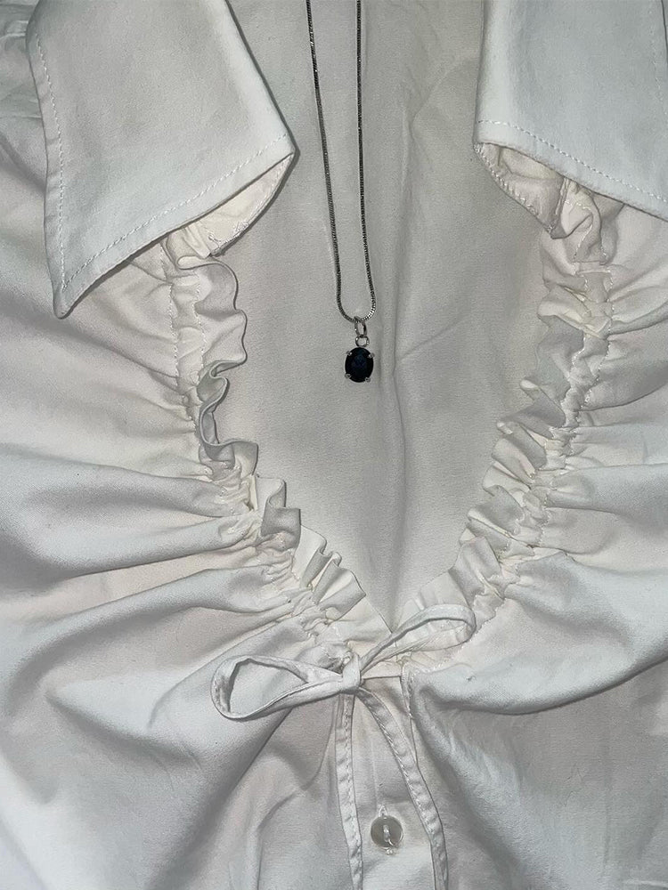 Vintage White V-Neck Shirt - Image 2