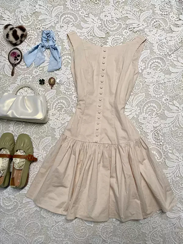 Waist slimming sleeveless vest dress - Image 2