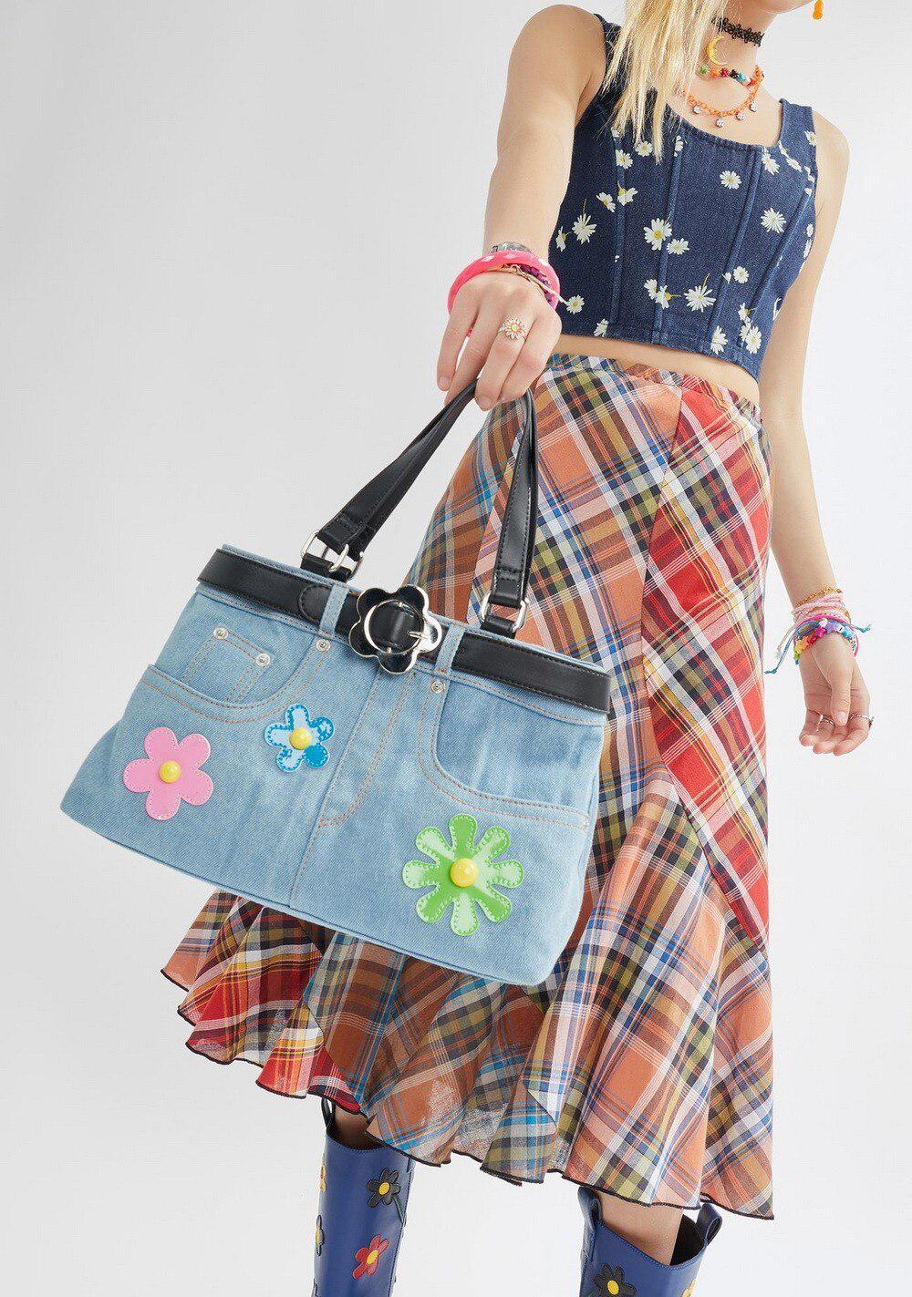 Weirdcore Belted Denim Handbag - Image 3