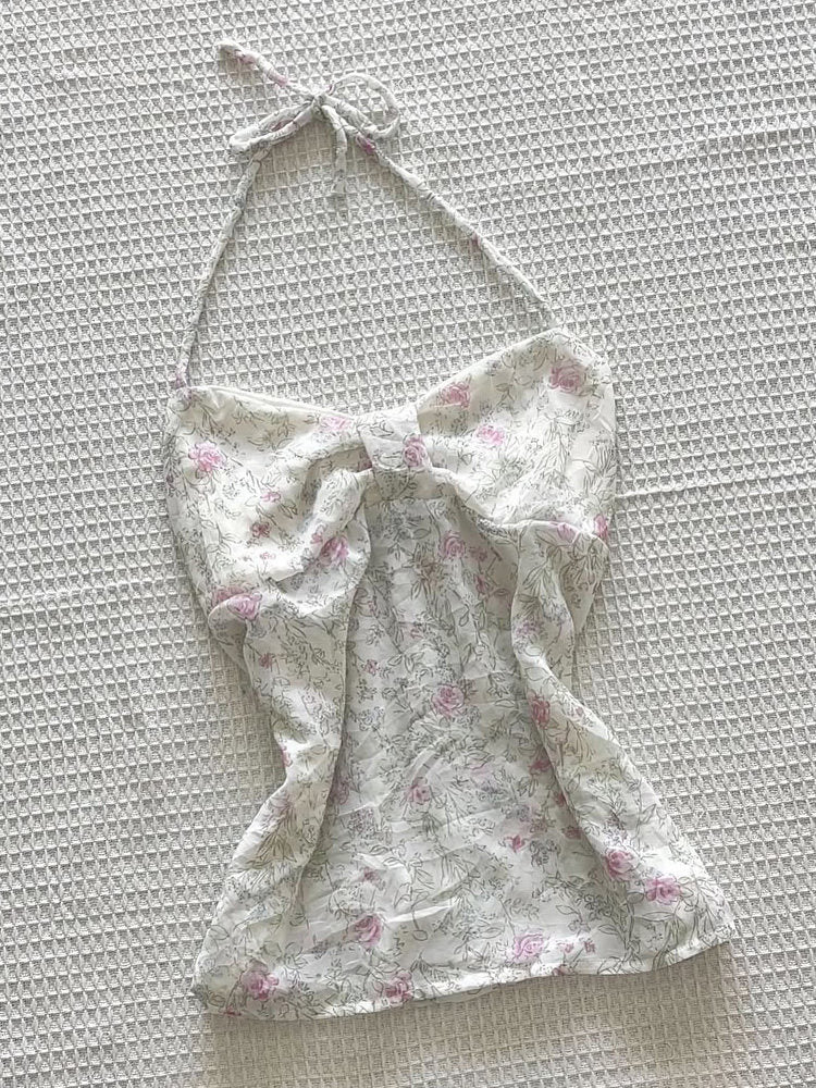 white floral halter top - Image 3