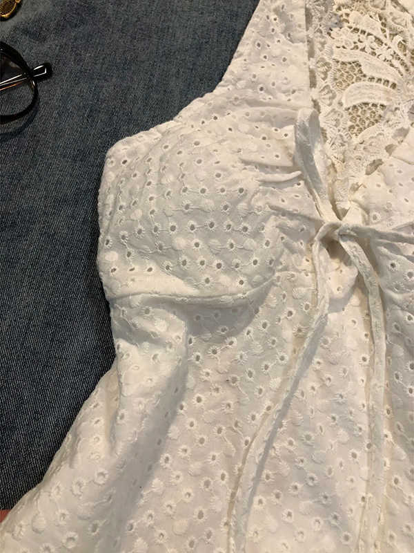 White Hollow Embroidered Camisole - Image 4