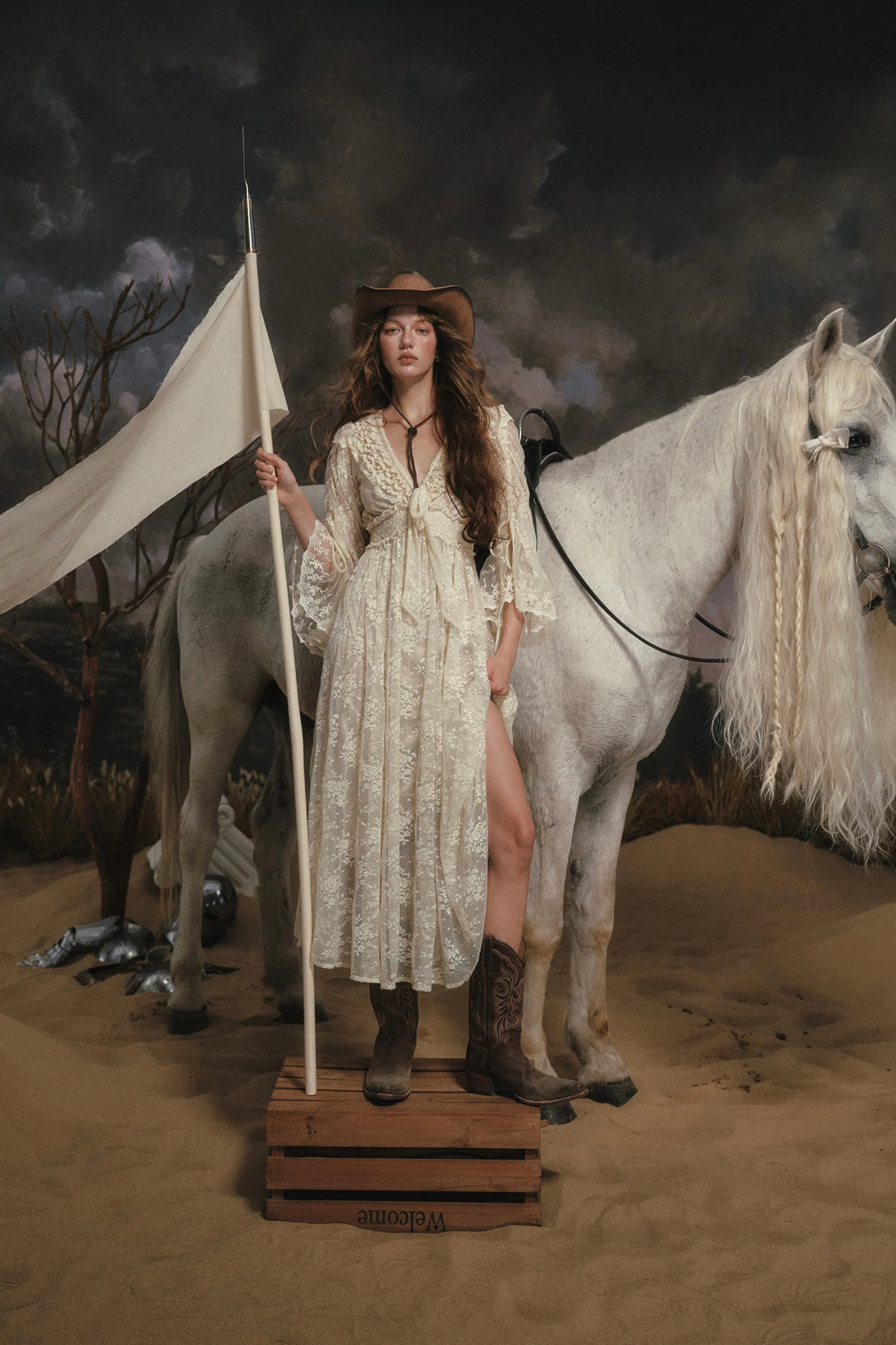 Western Lace Long Dress + Corset - Image 12