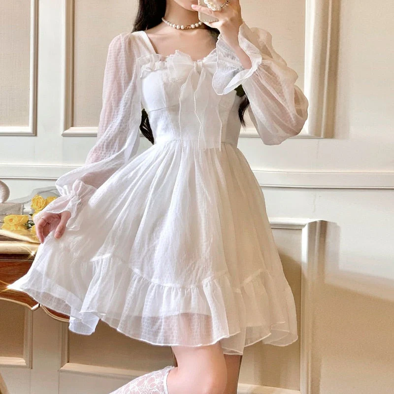 White Lace Princess Dress - Image 2