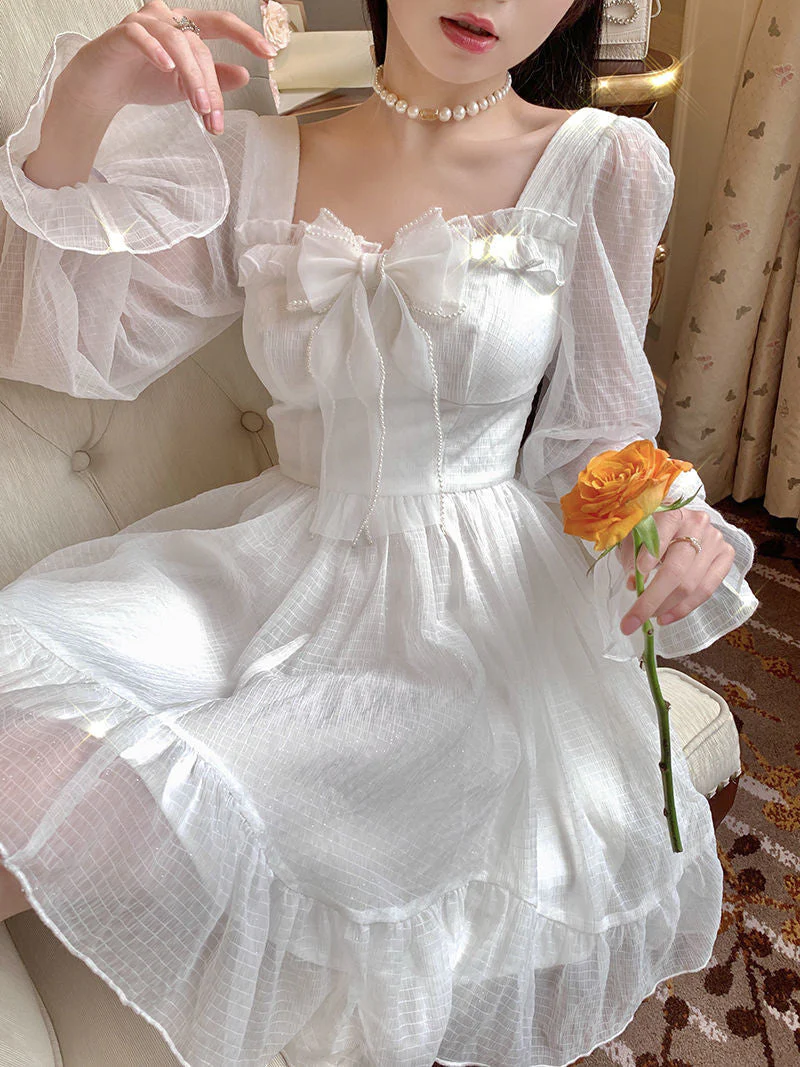 White Lace Princess Dress - Image 5