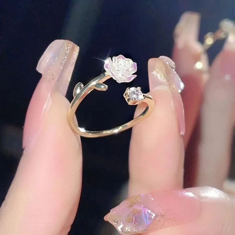 White Rose Spiral Ring - Image 8