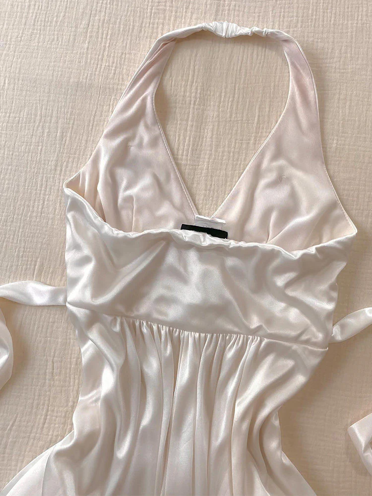 white straps halter dress - Image 4