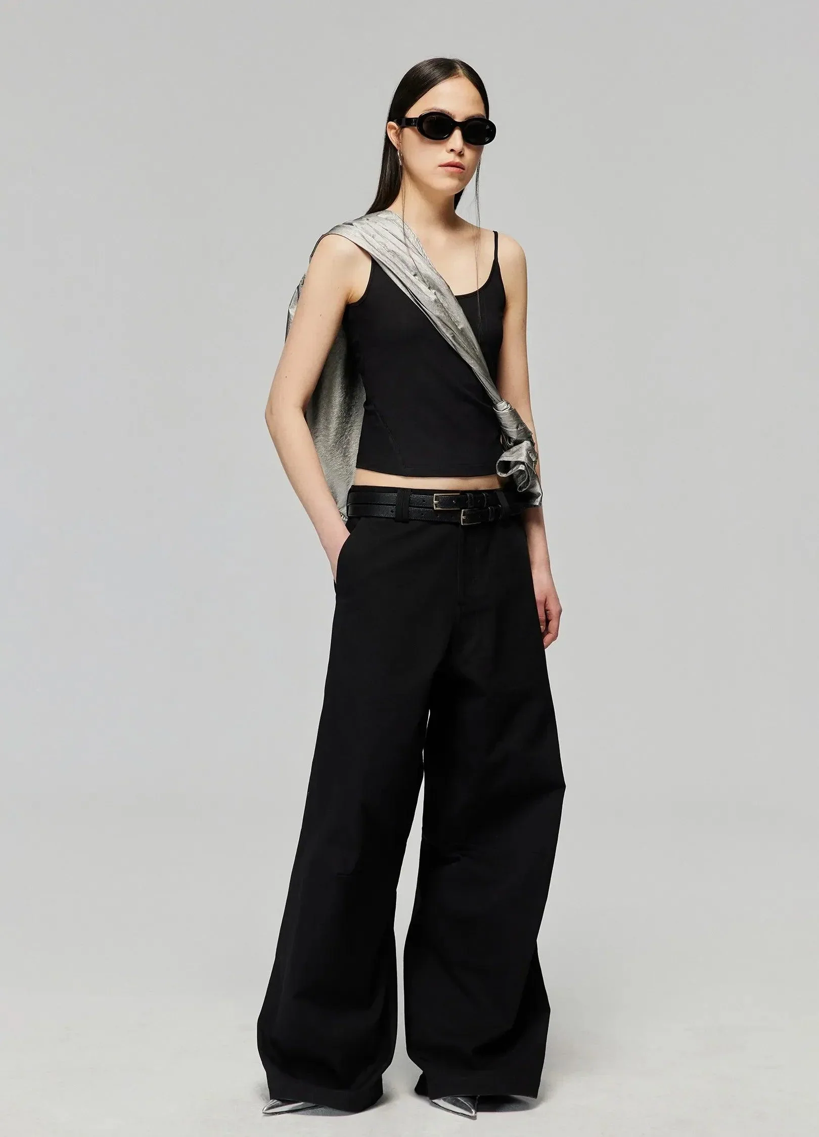 Wide-Leg Cotton Trousers With Darted Knees - Image 11
