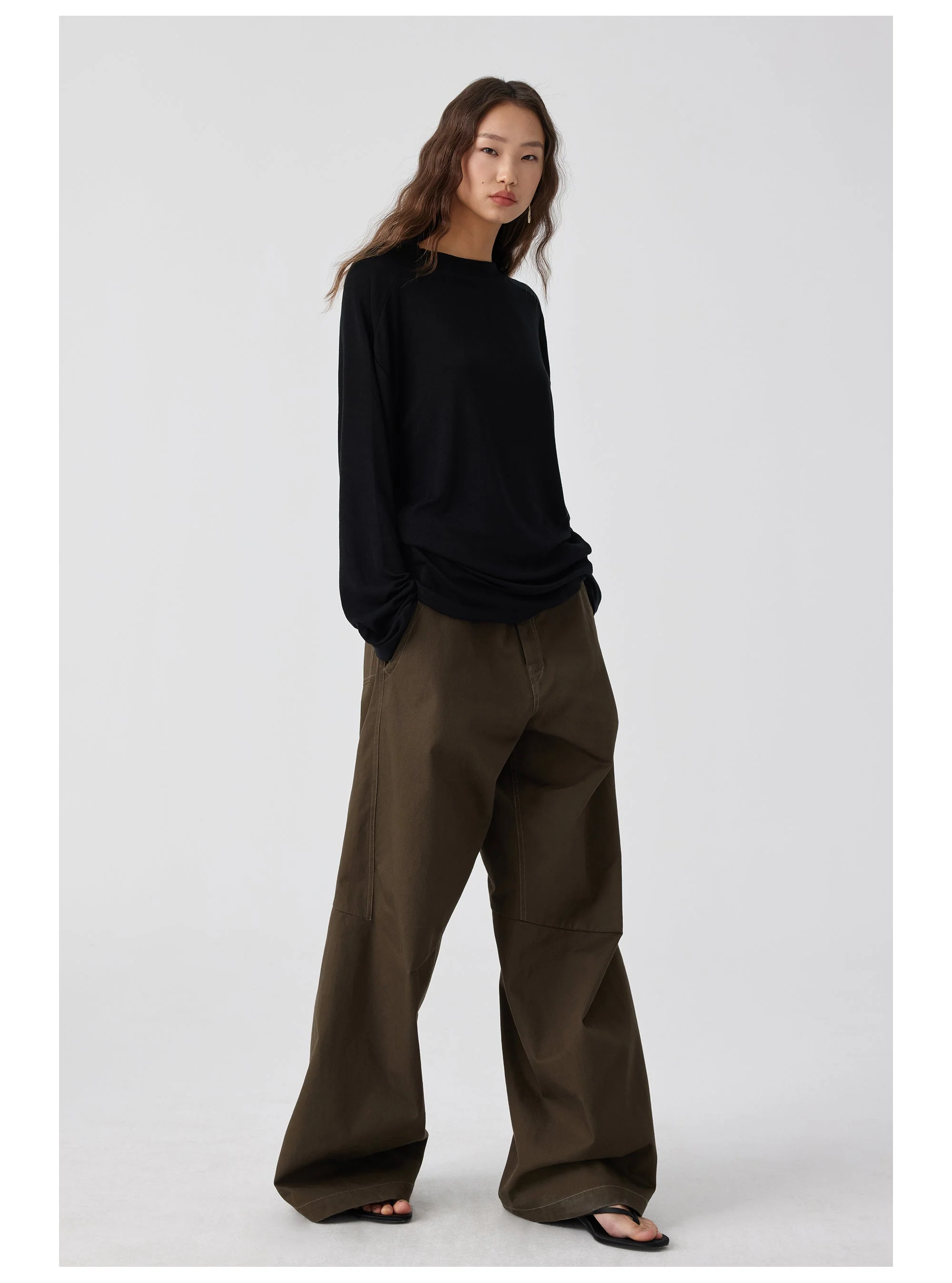 Wide-Leg Cotton Trousers With Darted Knees - Image 21