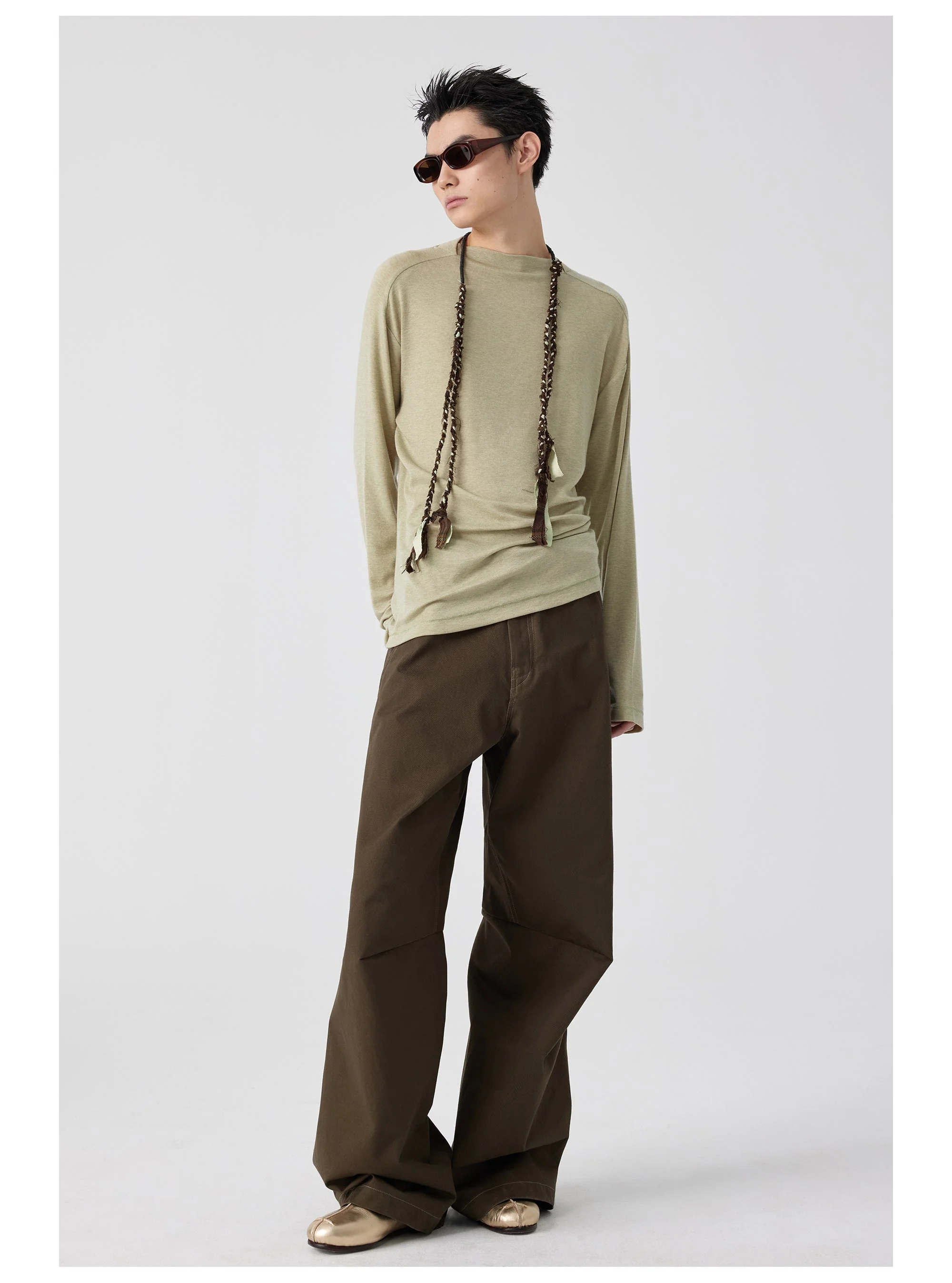Wide-Leg Cotton Trousers With Darted Knees - Image 22
