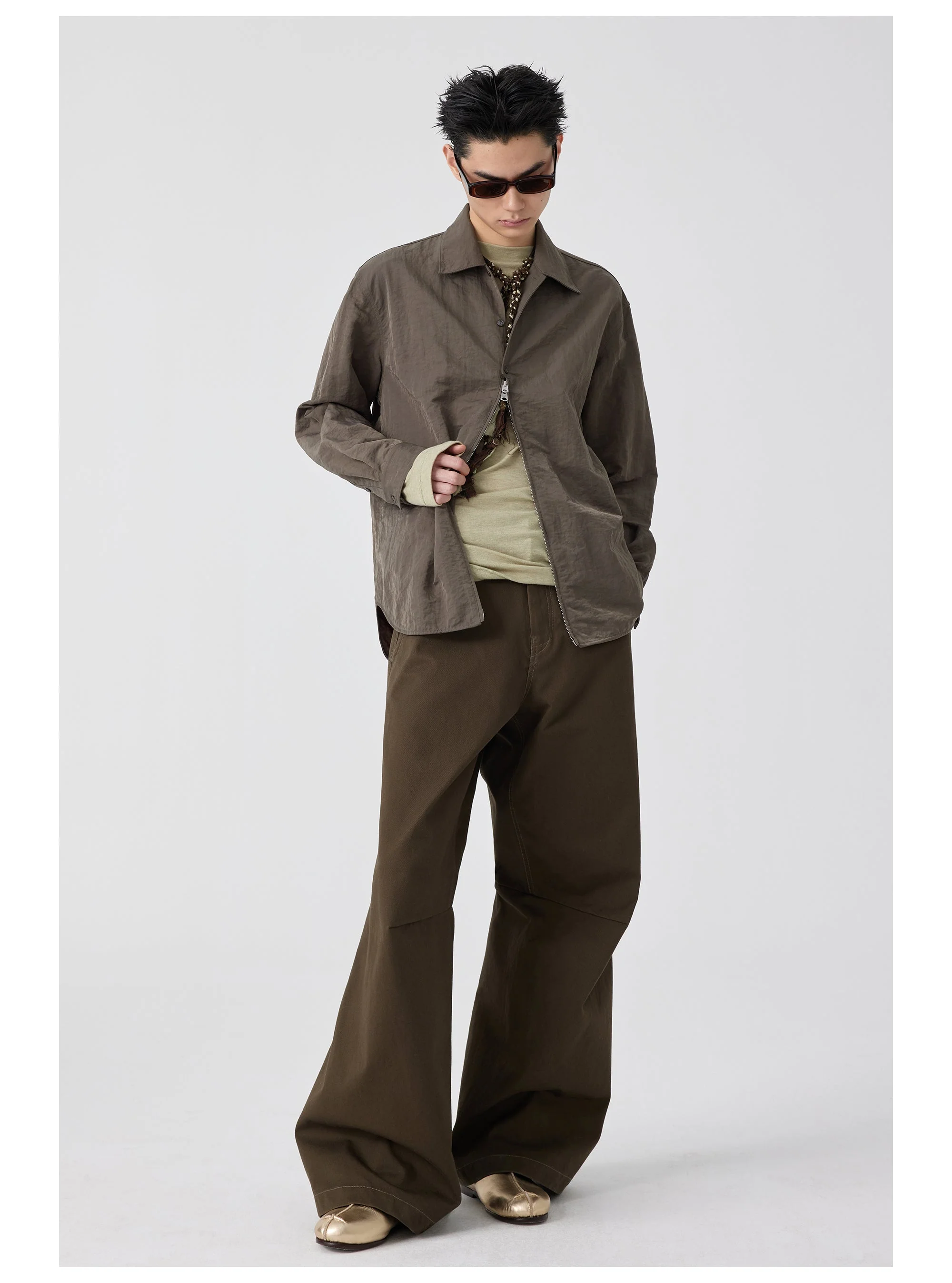 Wide-Leg Cotton Trousers With Darted Knees - Image 24