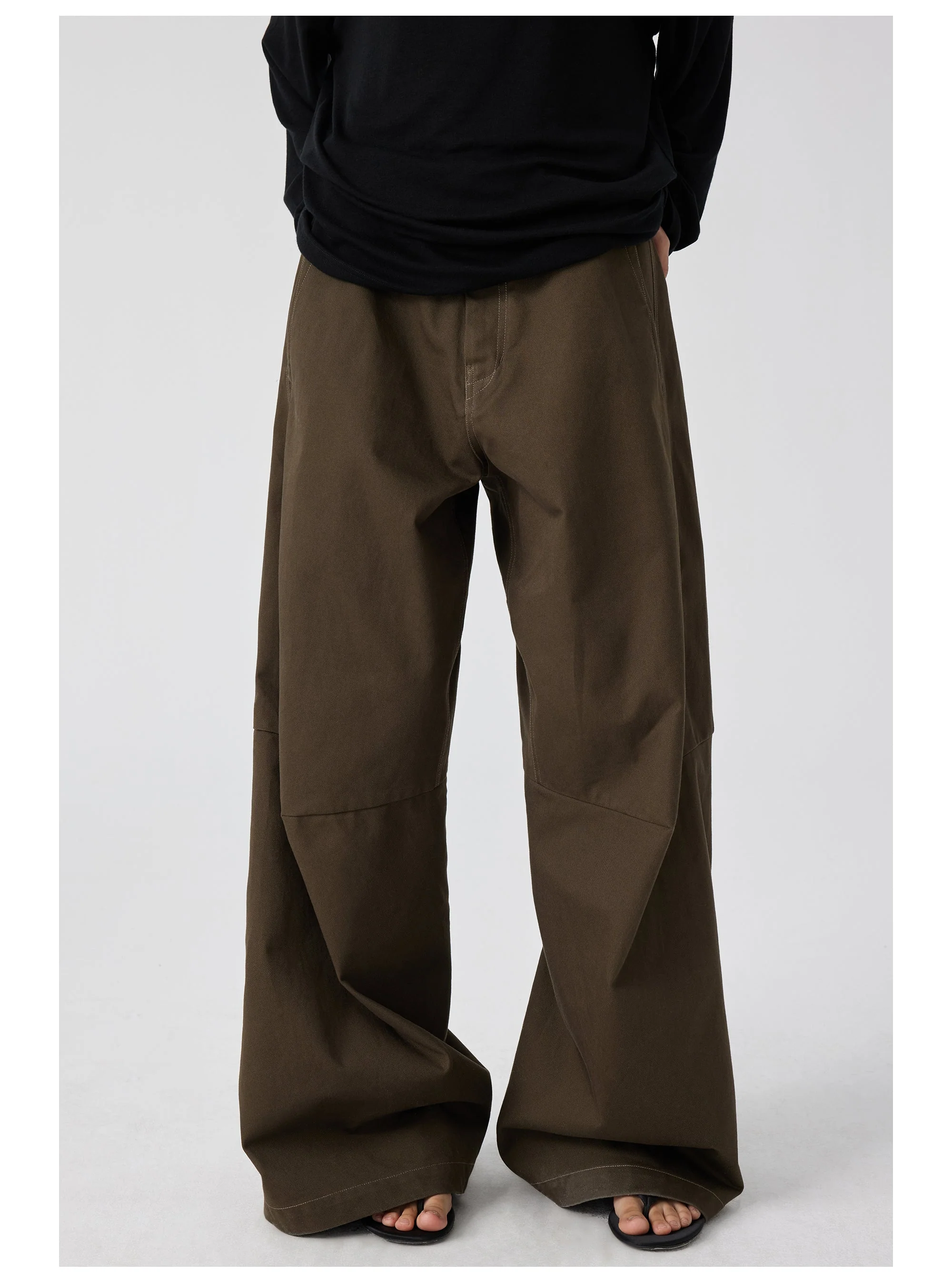 Wide-Leg Cotton Trousers With Darted Knees - Image 28