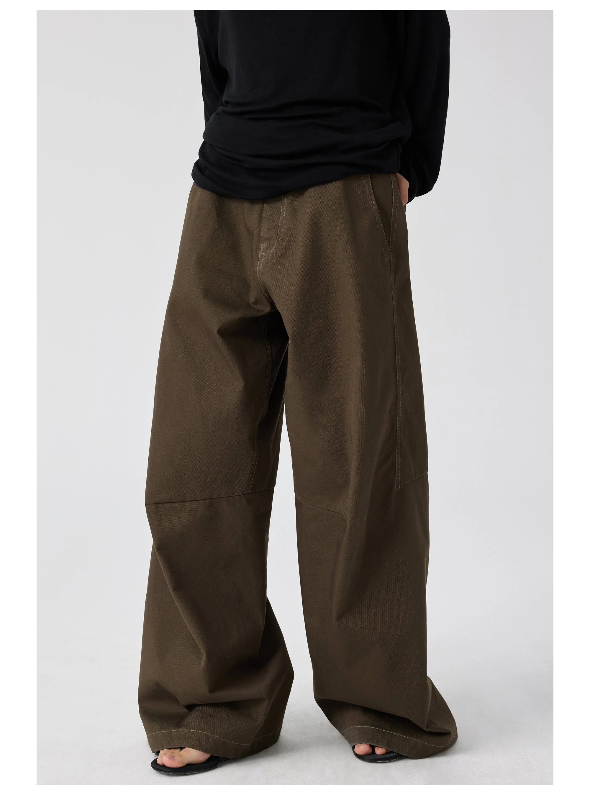 Wide-Leg Cotton Trousers With Darted Knees - Image 29
