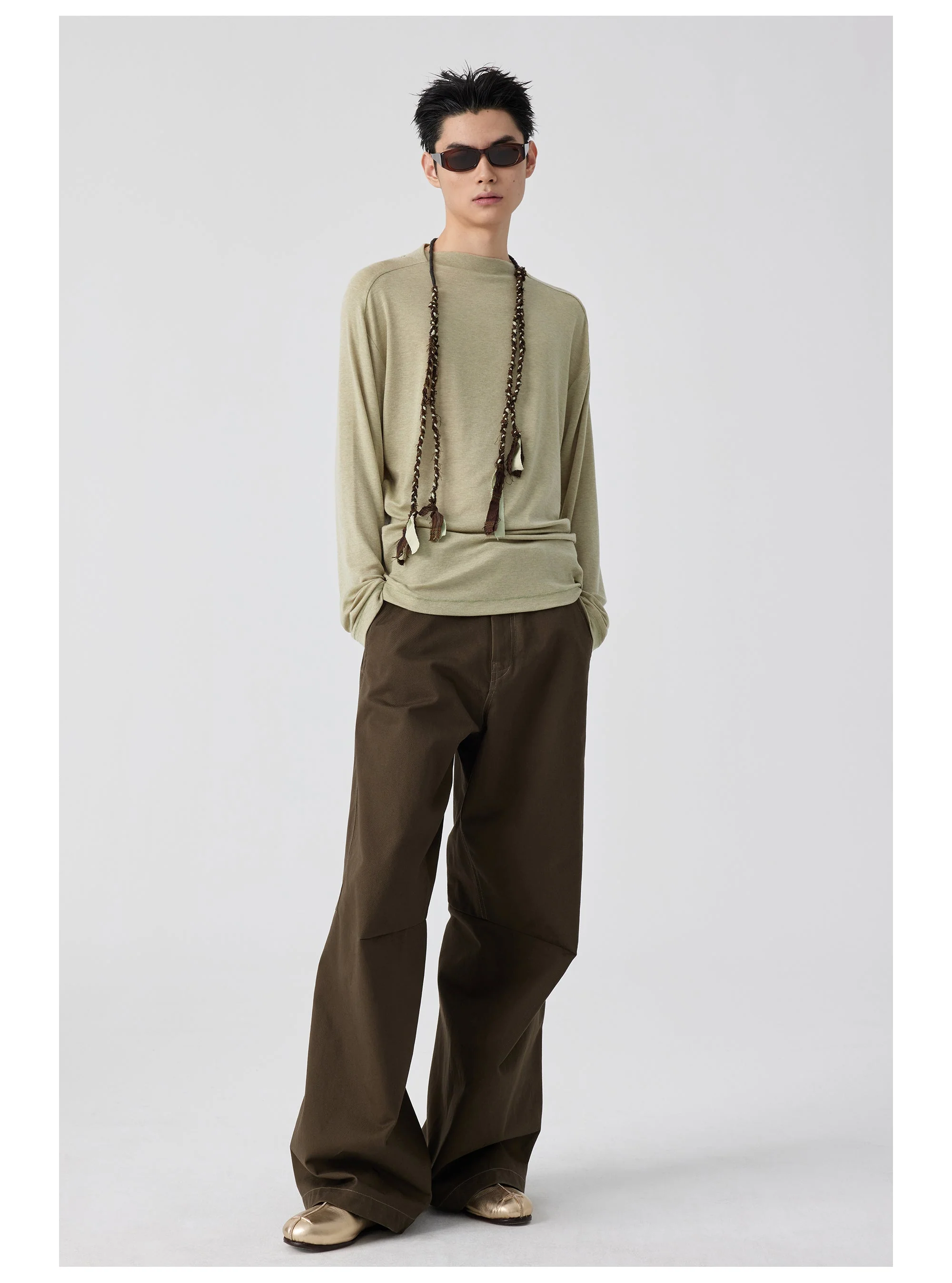 Wide-Leg Cotton Trousers With Darted Knees - Image 32