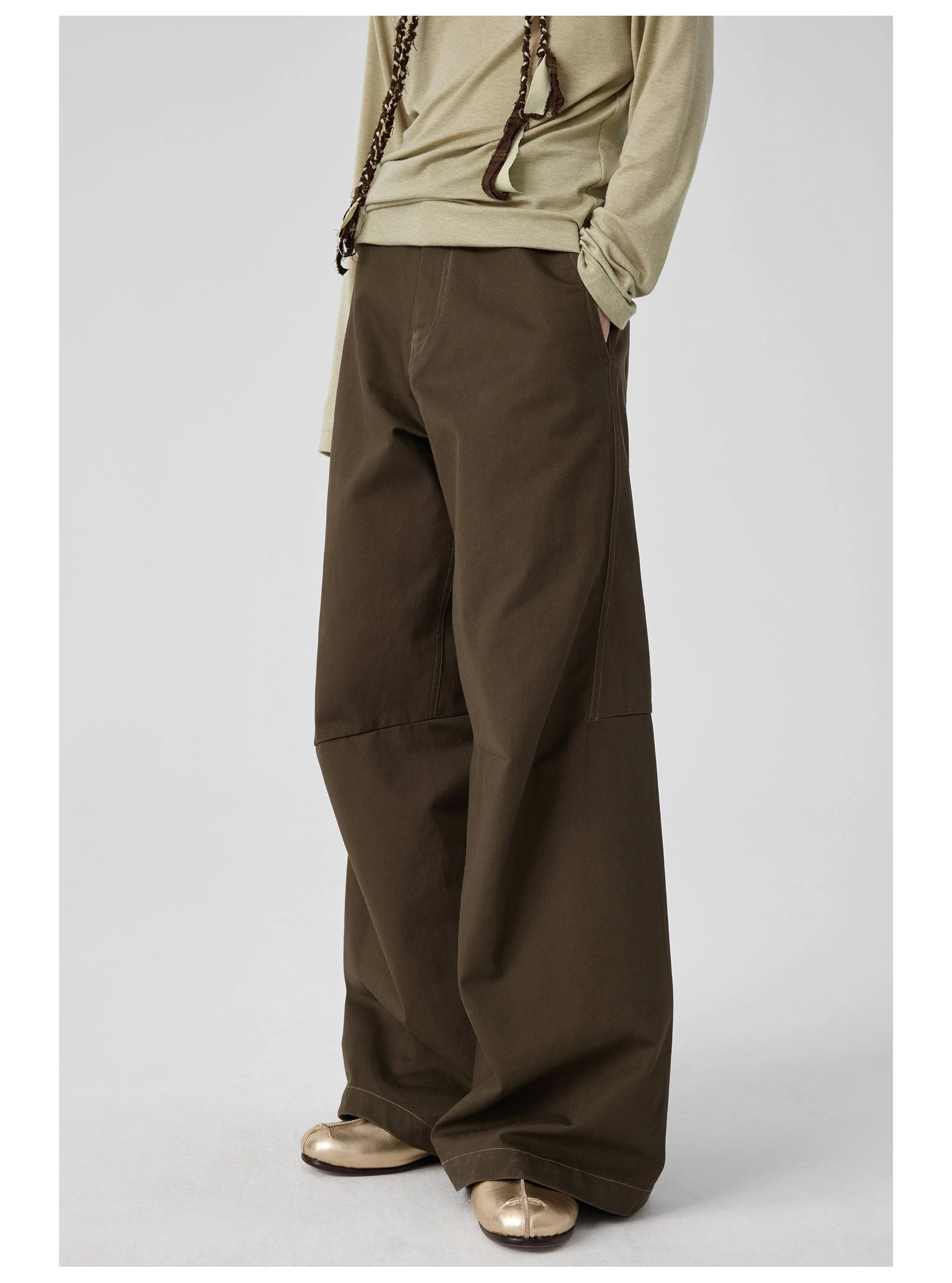 Wide-Leg Cotton Trousers With Darted Knees - Image 33