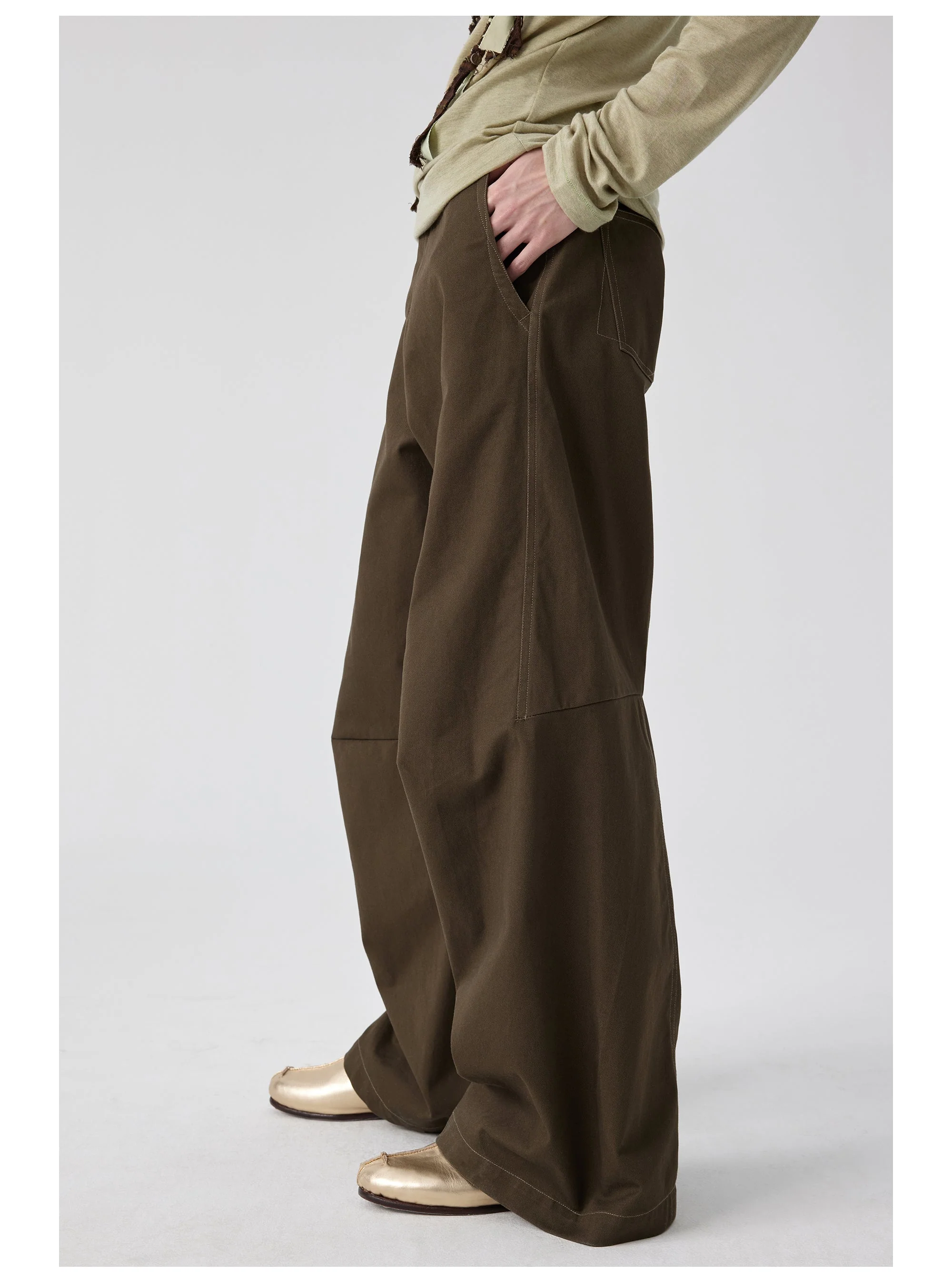 Wide-Leg Cotton Trousers With Darted Knees - Image 34