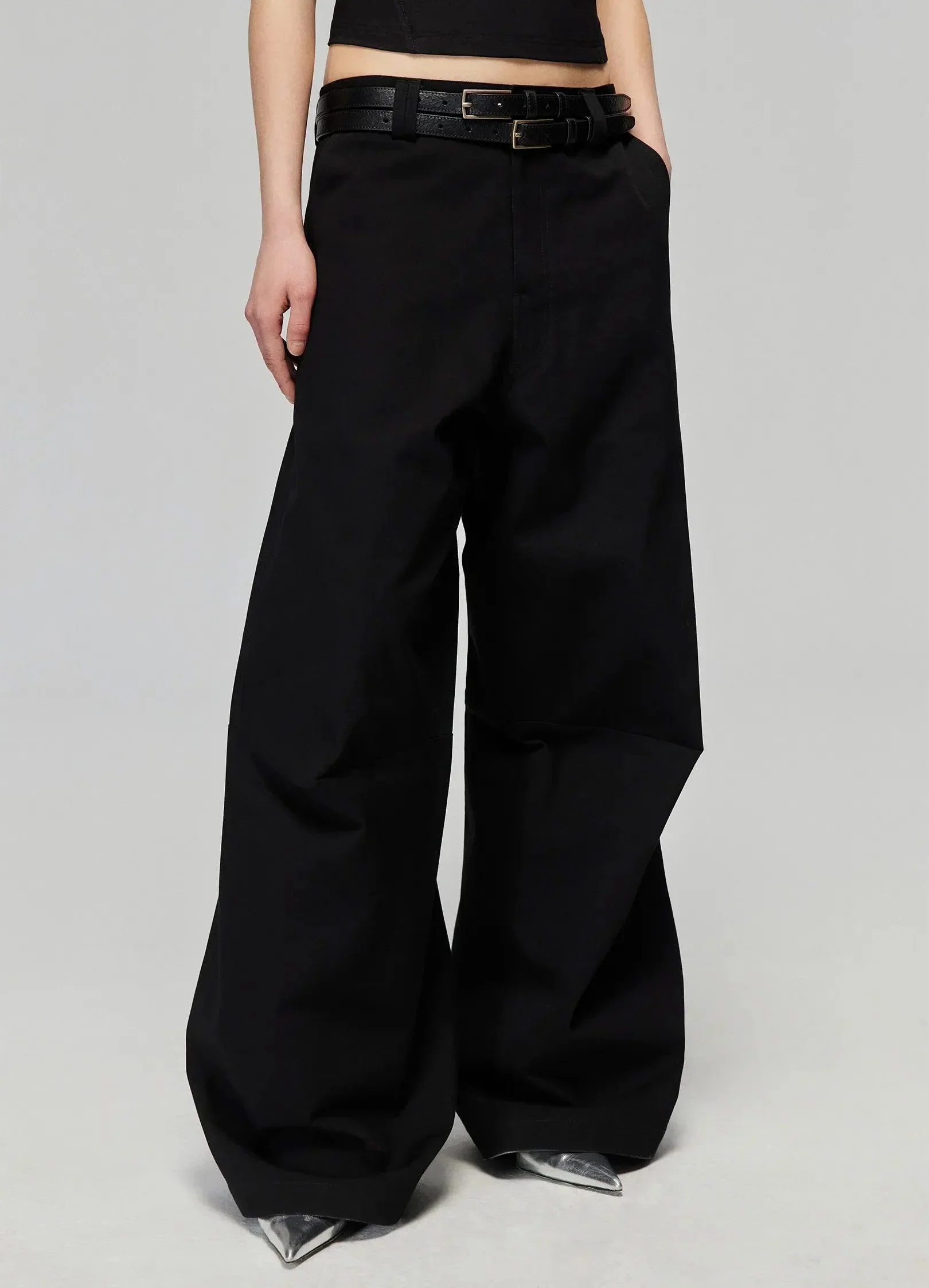 Wide-Leg Cotton Trousers With Darted Knees - Image 36