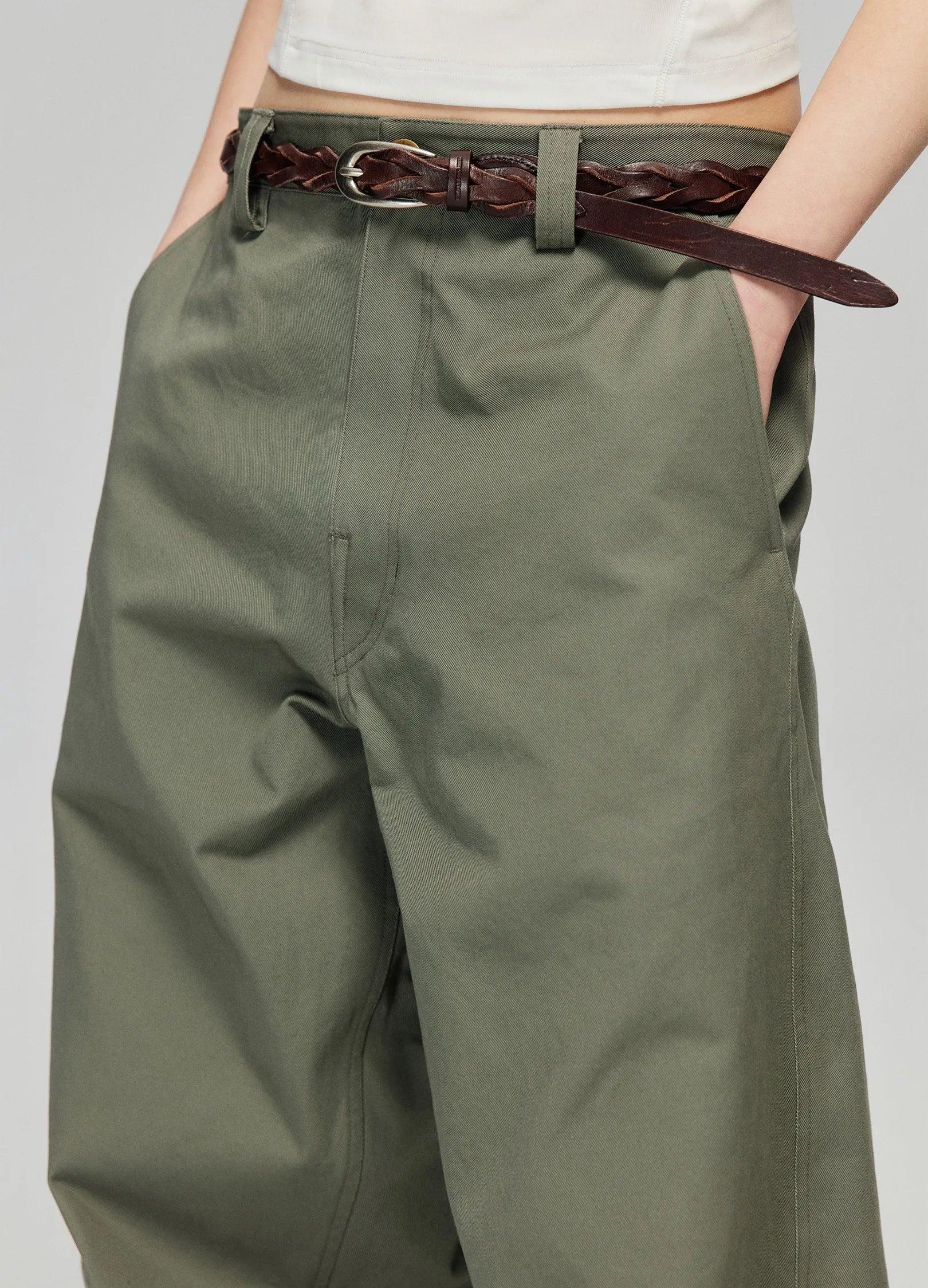 Wide-Leg Cotton Trousers With Darted Knees - Image 9