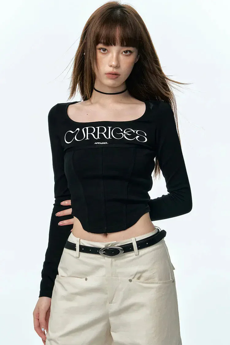 Wide Neck Corset Crop Top - Image 3