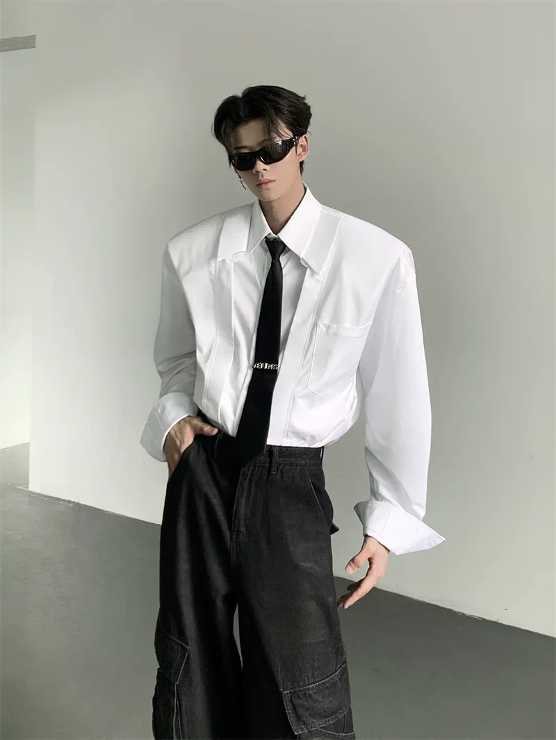Wide Shoulder Dress Shirt