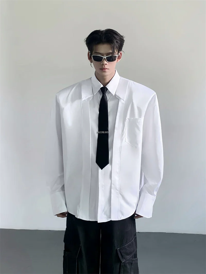 Wide Shoulder Dress Shirt - Image 11