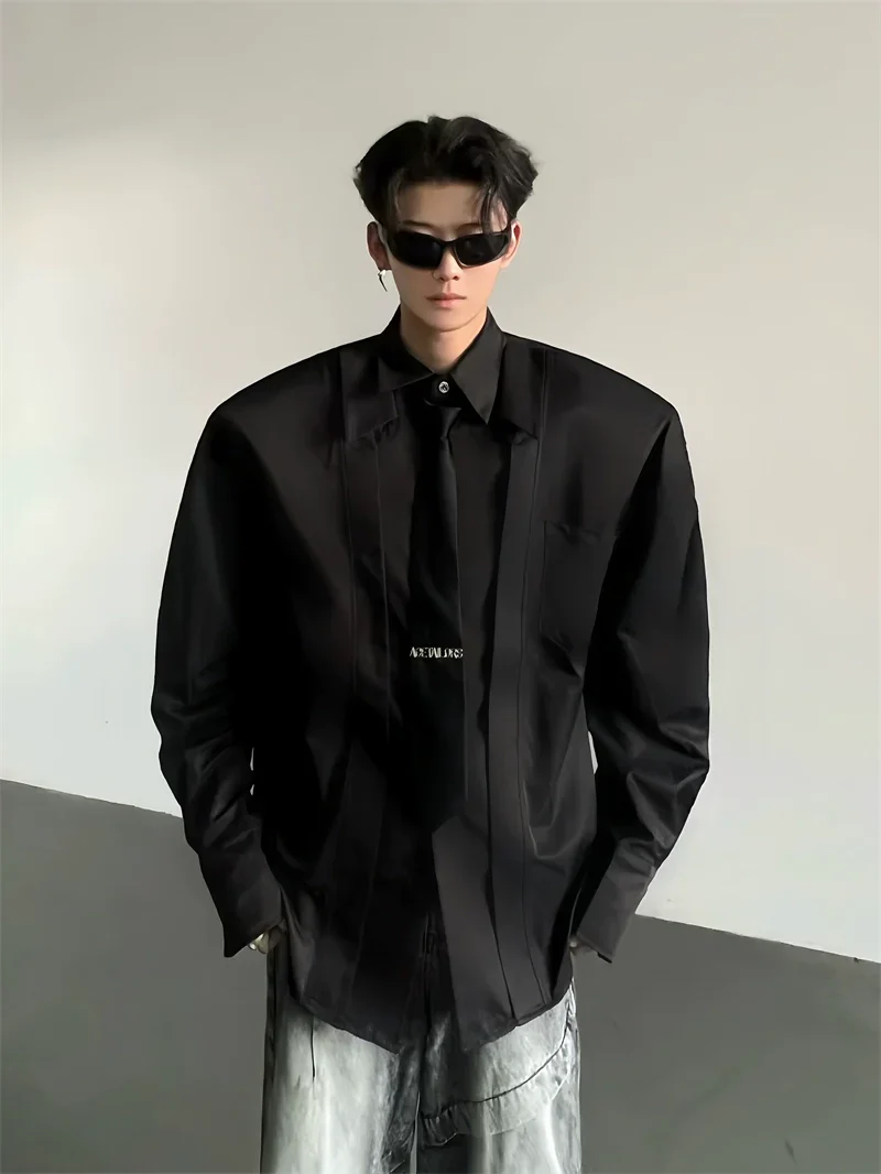 Wide Shoulder Dress Shirt - Image 12