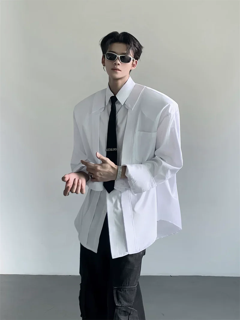 Wide Shoulder Dress Shirt - Image 3