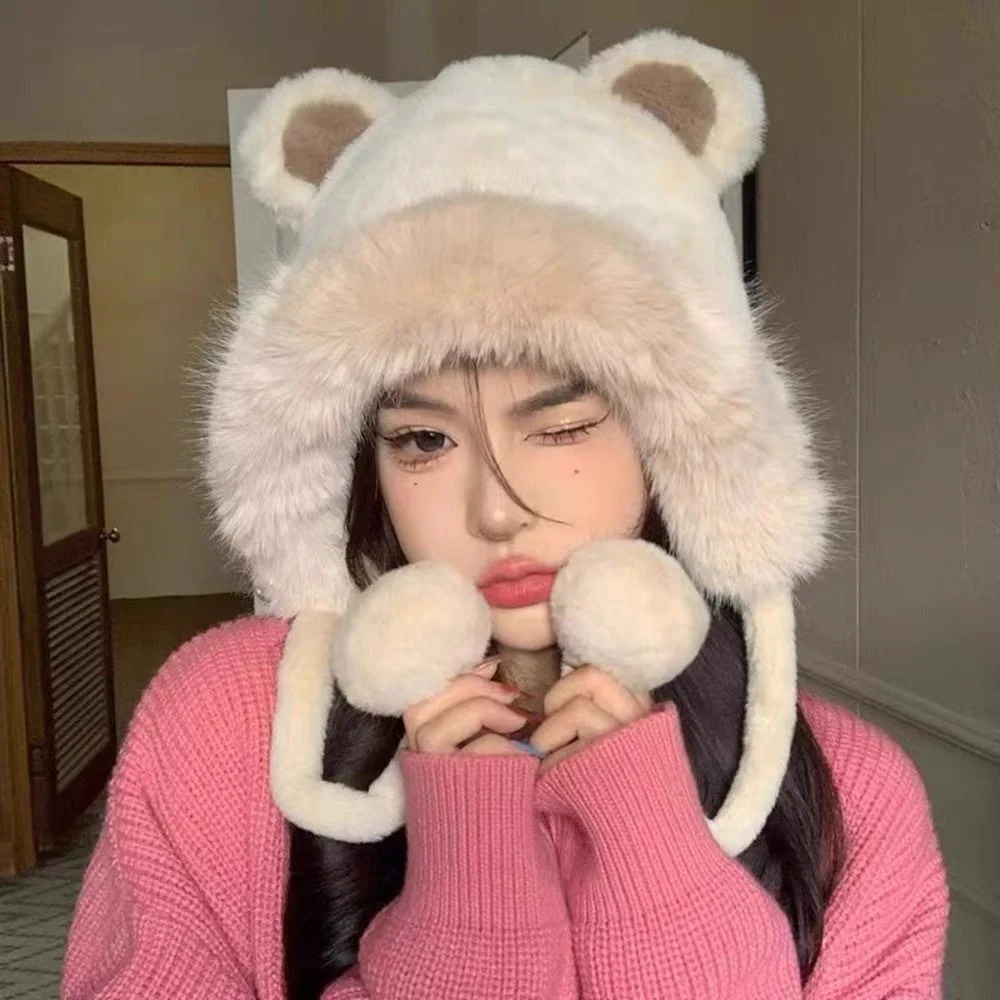 winter fur kawaii hat - Image 3