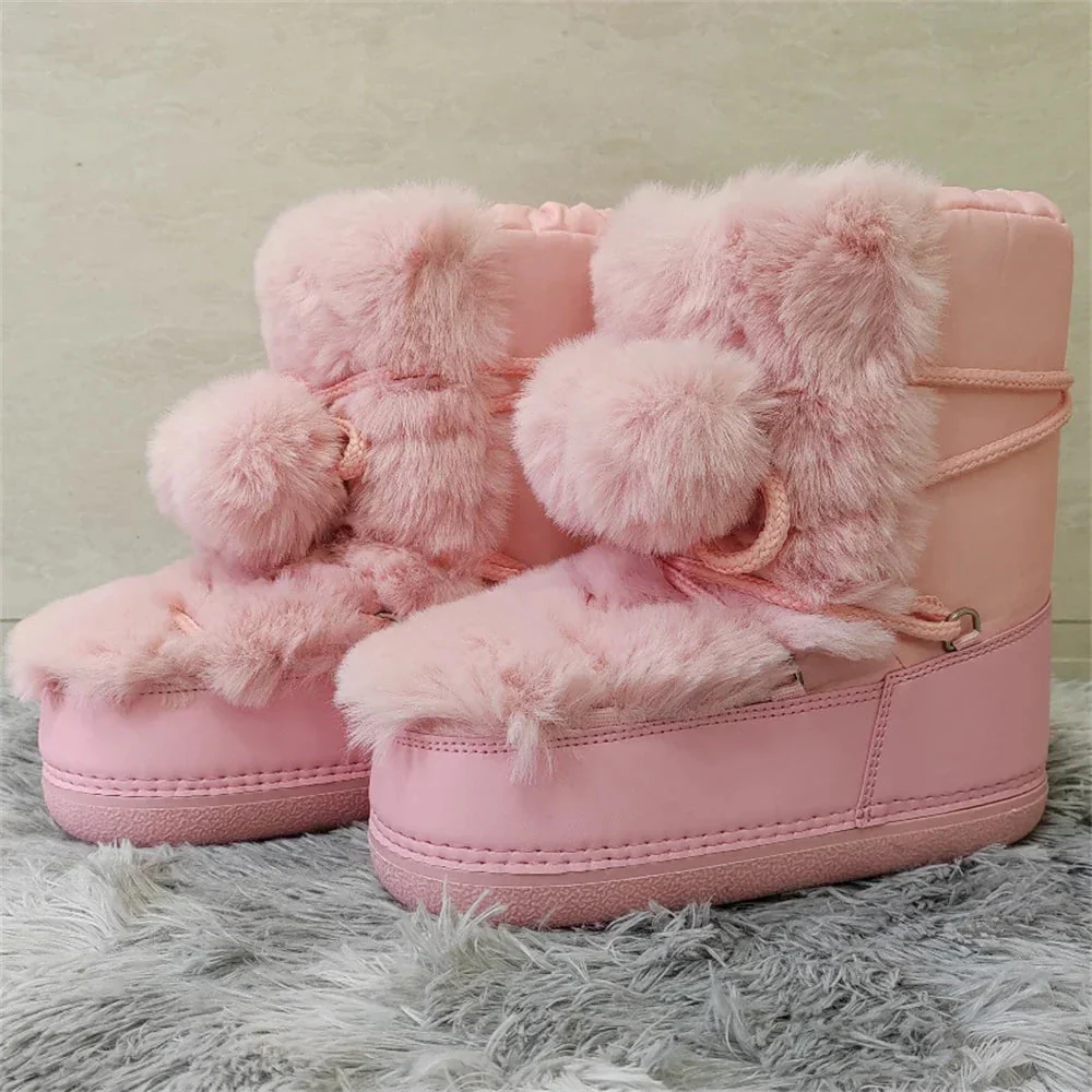 Winter Pom Pom Snow Boots - Image 2