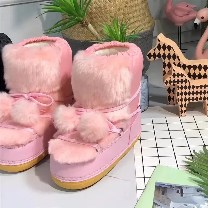 Winter Pom Pom Snow Boots - Image 4
