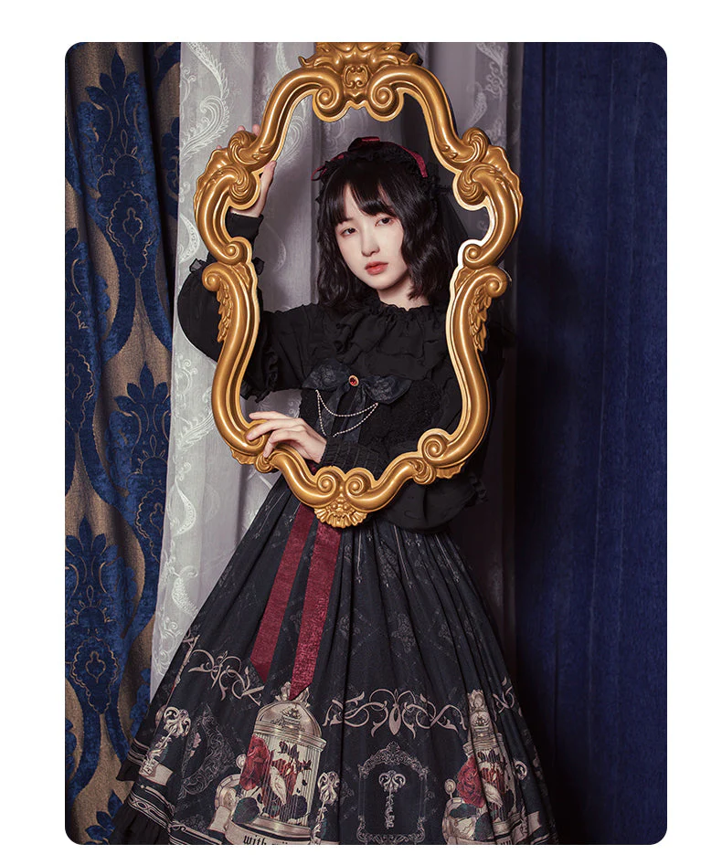 Gothic Black and Red Dress JSK - Image 12