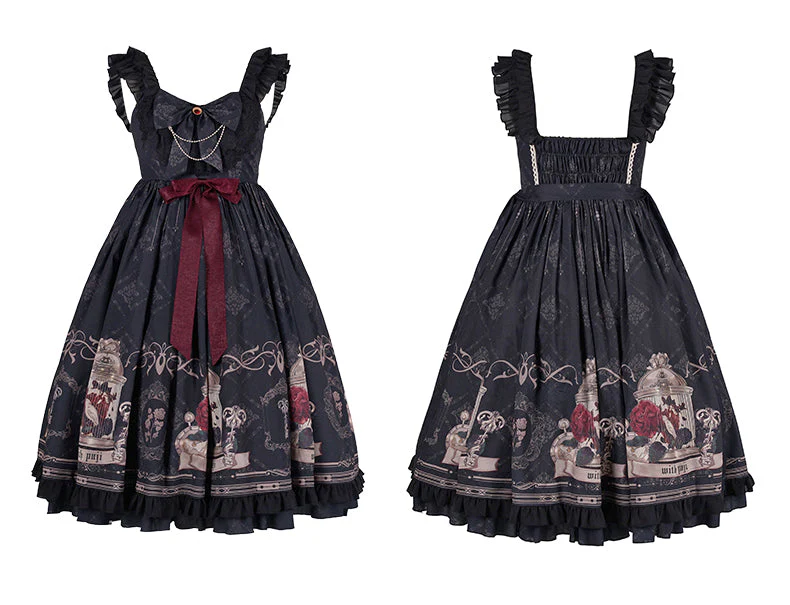 Gothic Black and Red Dress JSK - Image 9