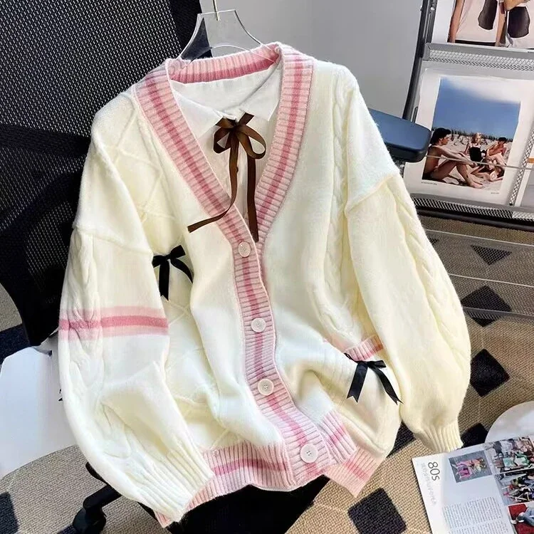 Womens Coquette Aesthetic Oversized Pink Cardigan - Image 11