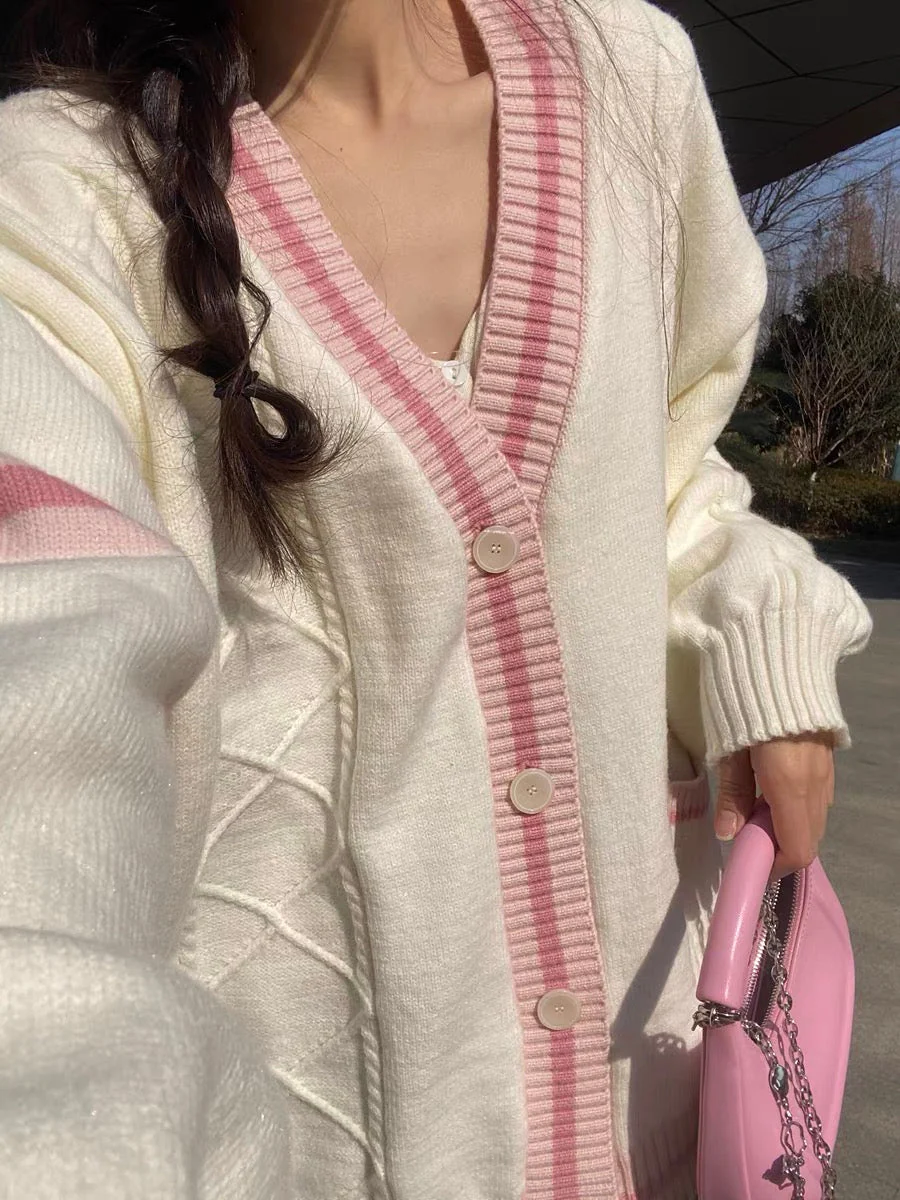 Womens Coquette Aesthetic Oversized Pink Cardigan - Image 5