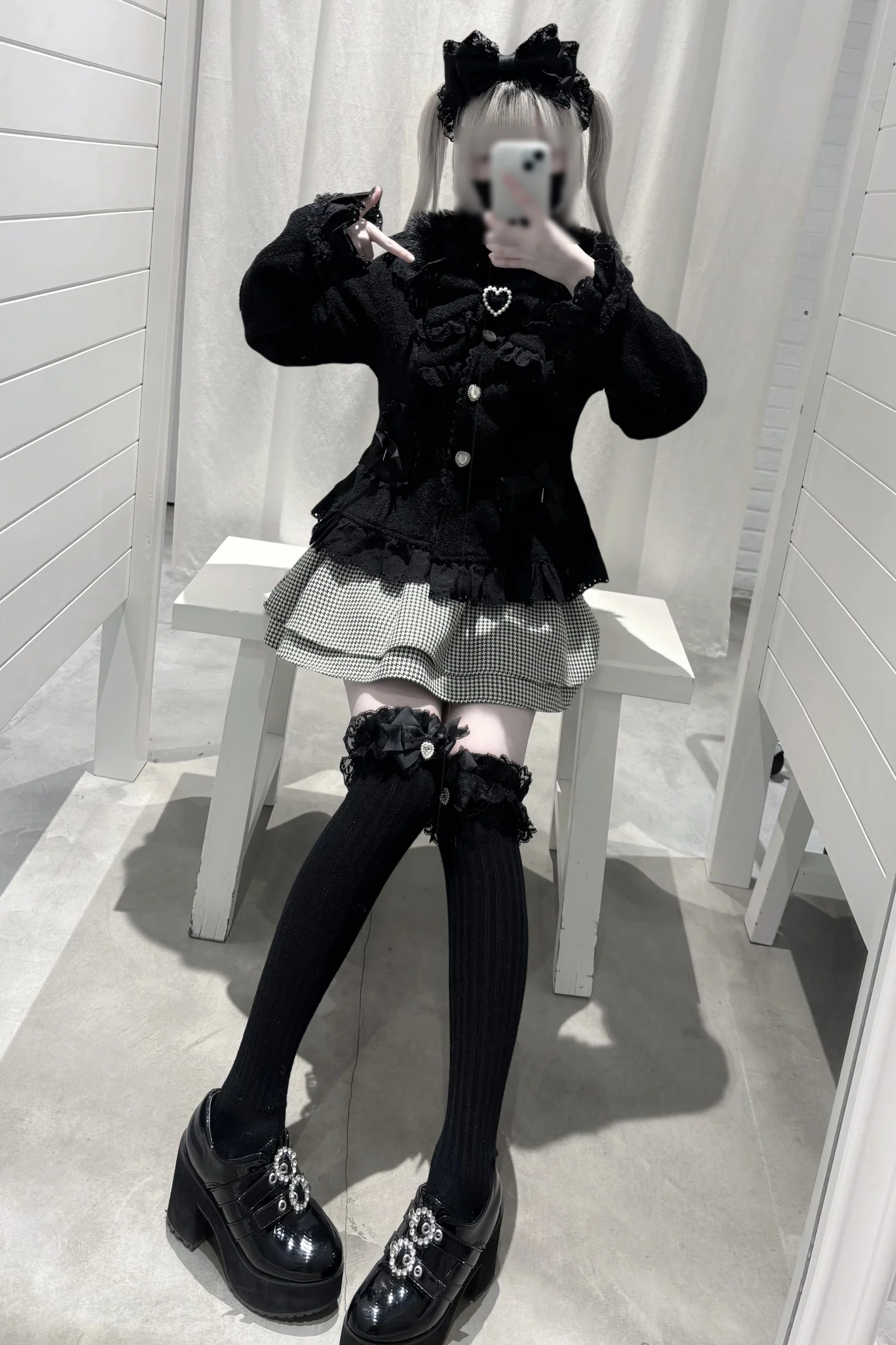 Lace Ribbon Slim Sweet Coat - Image 14
