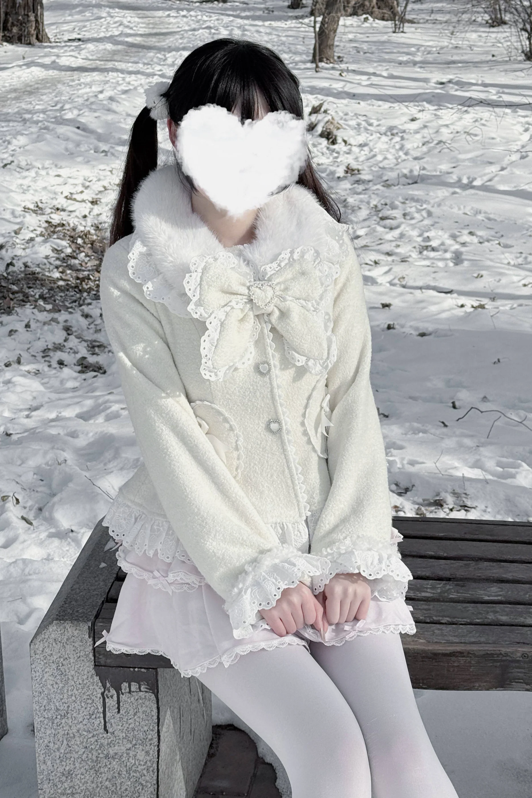 Lace Ribbon Slim Sweet Coat - Image 12