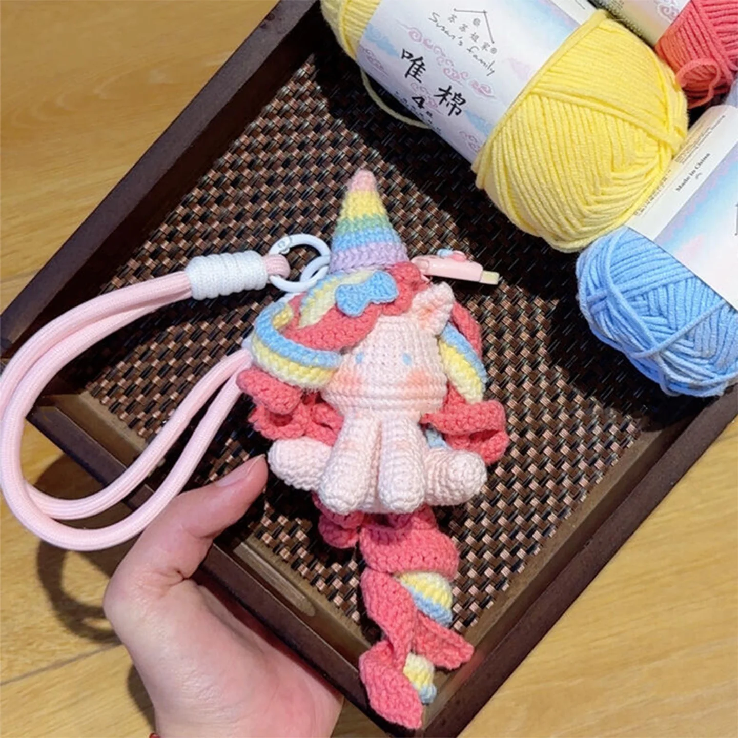 Wool diy cute Pony doll pendant - Image 3