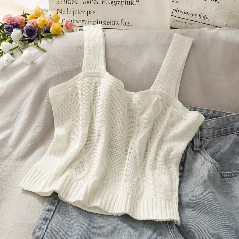 Y2K Aesthetic Soft Girl Knitted Crop Top - Image 11