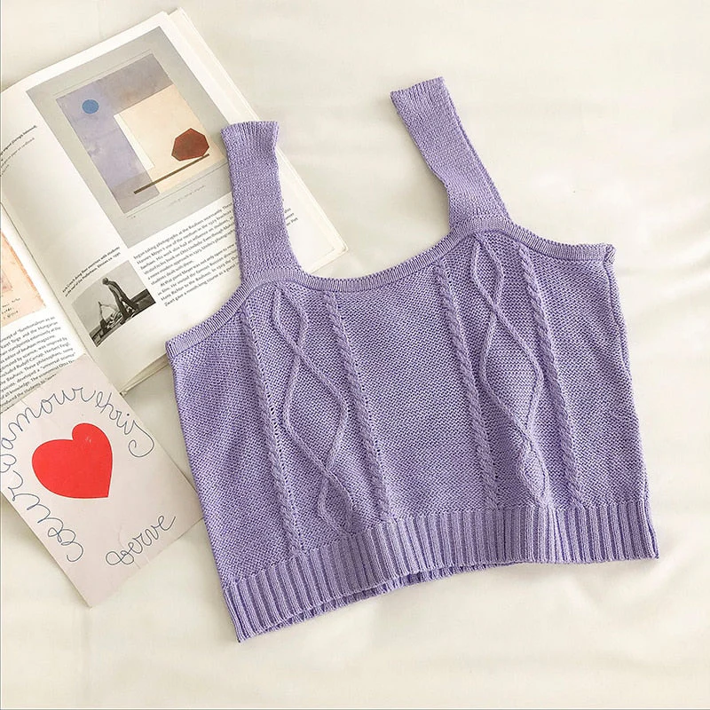 Y2K Aesthetic Soft Girl Knitted Crop Top - Image 13
