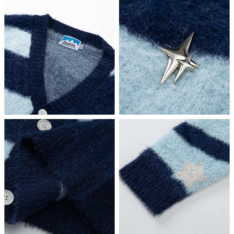 Y2K Billionaire Boy Striped Mohair Cardigan - Image 4