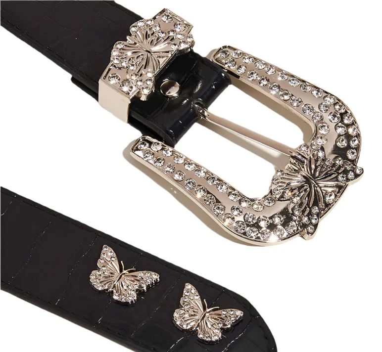 Y2K Black Butterfly Punk Belt - Image 3