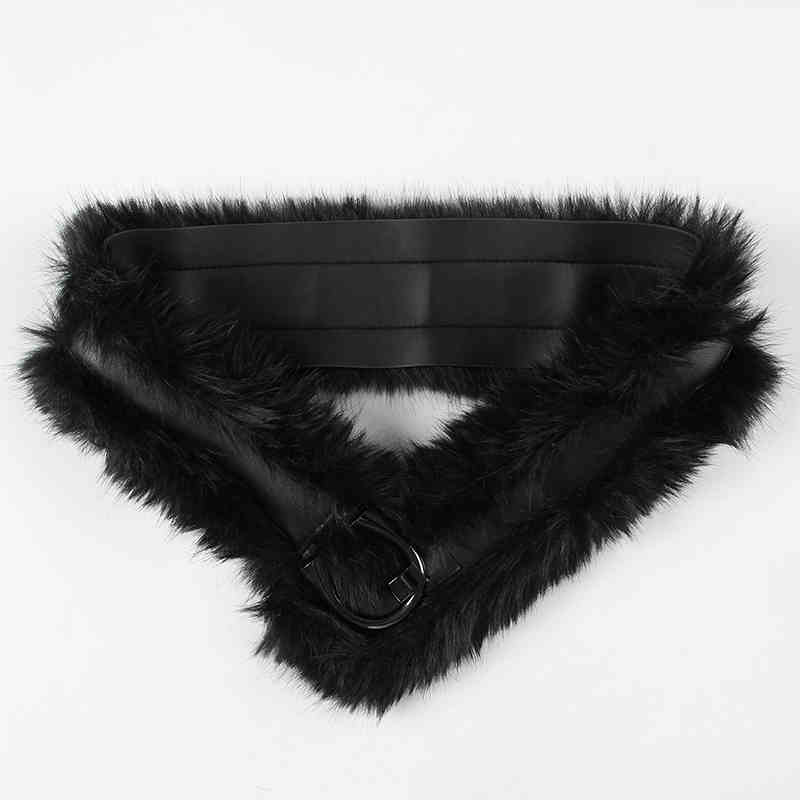 Y2K Brown Furry Hook Belt - Image 6