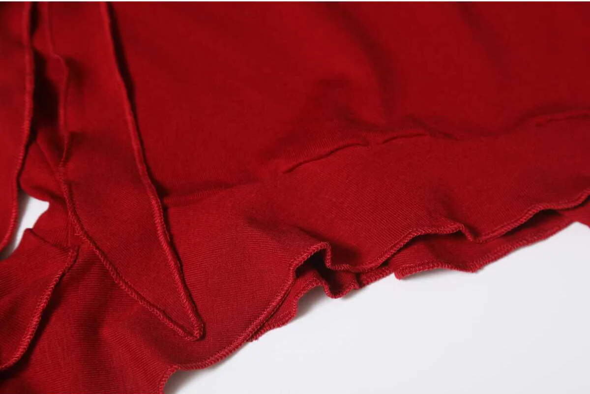 Y2K Burgundy Rose Long-sleeved Ribbon Top - Image 3