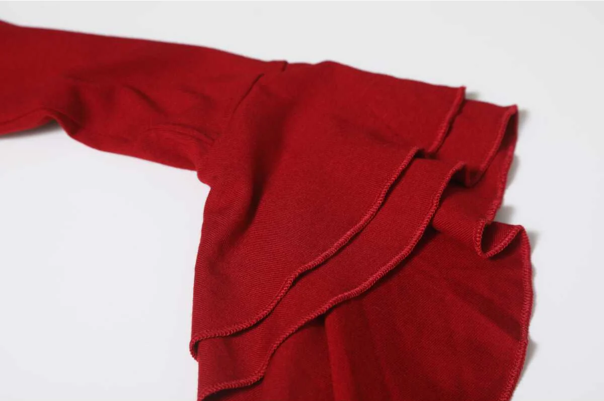 Y2K Burgundy Rose Long-sleeved Ribbon Top - Image 4